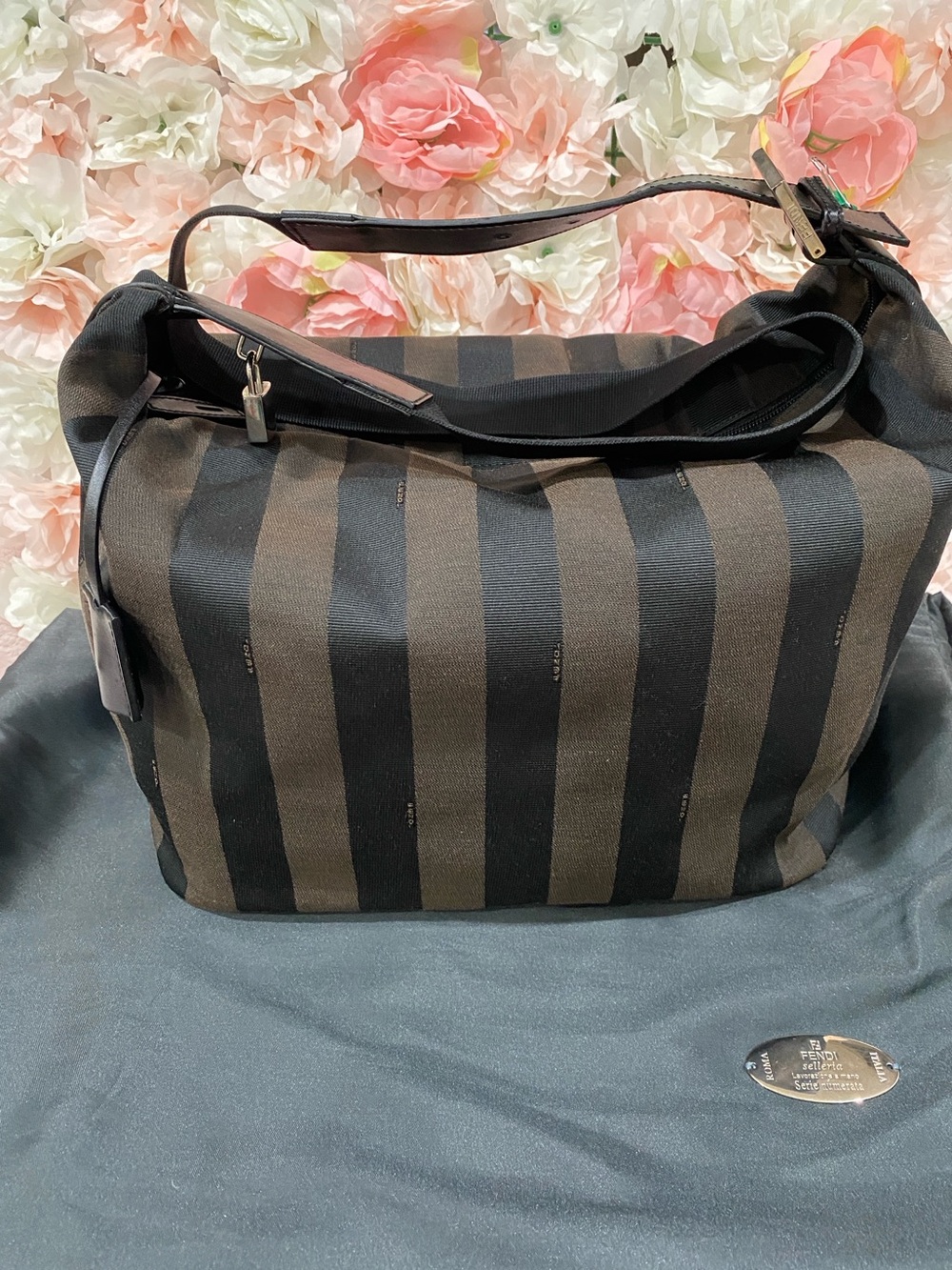 Fendi Pequin Messenger Shoulder Bag